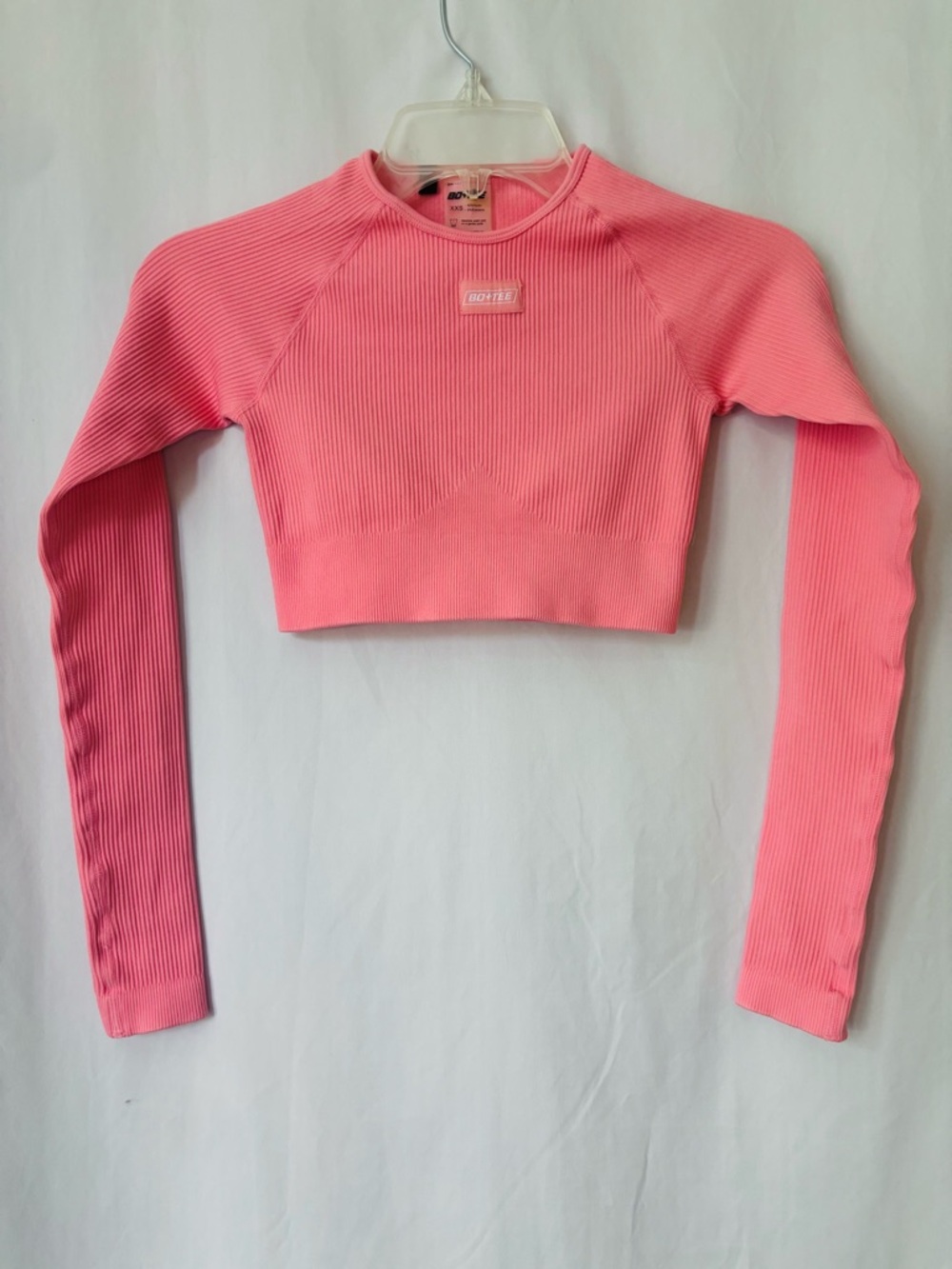 Seamless Ribbed Compression Long Sleeve Crop Top